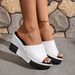 New Muffin High Heels Solid Color Wedge Comfortable Flip-flops_vogvips.com