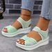 Foreign Trade European And American 43 Plus Size 2024 New Thick-Soled Cross-Border Flat Velcro Women's Beach Sandals_vogvips.com