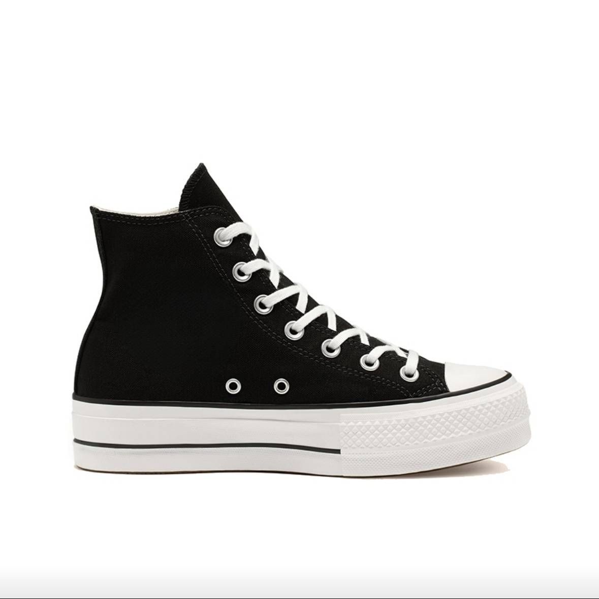 Muffin Sole, Classic All-match Casual, High-top And Low-top, Thick-soled Canvas Shoes, Black And White_vogvips.com