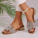 Large Size Women's Comfortable Casual Fashion Diamond Slip-On Sandals For Outdoor Wear_vogvips.com