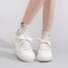 Huili WXY-N553BR White Sneakers 2026 Spring New Pink And Green Color-blocking Board Shoes Student Casual Shoes For Women (Magic_vogvips.com