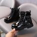 Children's Martin PU Leather Girls' 2025 Autumn New British Style Boys' Short Toddler Single Boots_vogvips.com