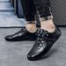 Men's Agan Fashionable Versatile Slip on Low Top Flat Lightweight Loafers Casual Shoes_vogvips.com