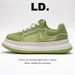 Green Mesh Breathable Casual Shoes For Men, Thick-Soled FashiNewable Trendy Sneakers_vogvips.com