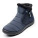 2024 New Women's Mid-Calf Thick Plush Waterproof Non-Slip Indoor And Outdoor Side Zipper Cotton Boots Size 46_vogvips.com