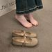 Flat Bottom Round Head Retro Student Versatile Small Leather Shoes Women's Spring And Summer Skirt French Mary Jane Single Shoes_vogvips.com