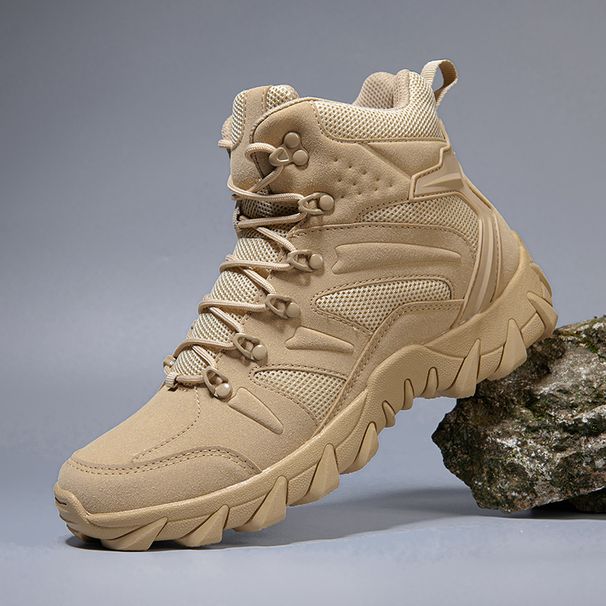 2023 High Top Outdoor Boots Men Hiking Shoes Male Boots Men Large Size Leather Boots Light Outdoor Hunting Sneakers Work Safty_vogvips.com