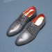2023 Men's Fashion Business Casual Leather Shoes Lace-up Striped Barber Shoes Korean Style Foreign Trade Large Size Men's Shoes 48_vogvips.com