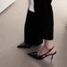 Black Pointed-toe High-heeled Shoes For Women, Summer 2026 New Model, Unique Design With Belt Buckle, Thin Heel, Back_vogvips.com