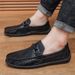SHLIANG Men's Slip-On Soft-Soled Driving Shoes Comfortable Round-Toe Business Casual Leather Shoes Breathable Upper Slip-On Loafers X0007_vogvips.com
