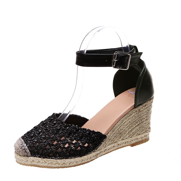 Women's Shoes Spring And Summer New Large Size Braided Rope Wedge Sandals_vogvips.com