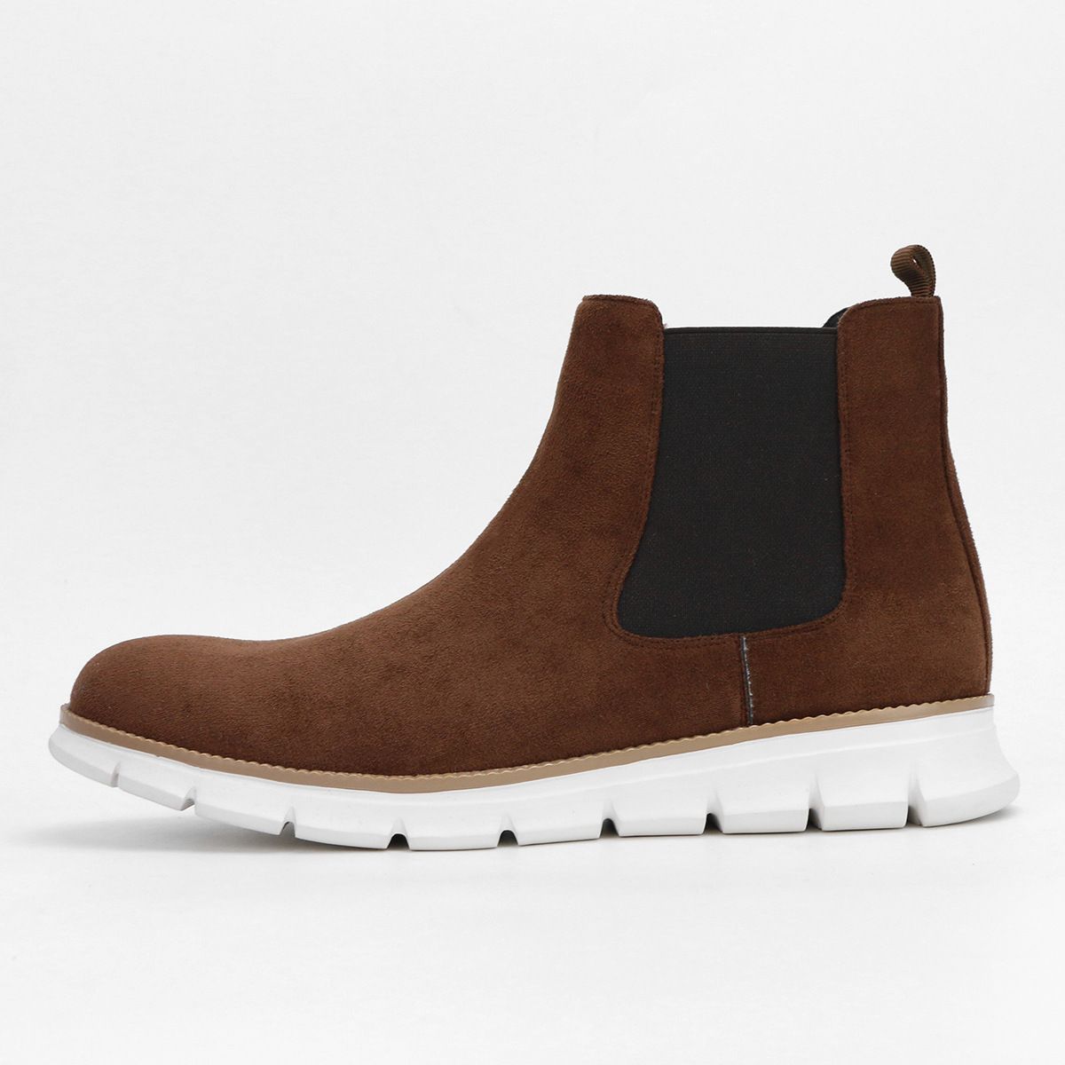 Men's Comfortable Plus Size Chelsea Boots - Lightweight Casual Mid-Calf Boots With Soft Suede Upper & Cushioned EVA Sole (Black, Dark Brown, Beige)_vogvips.com
