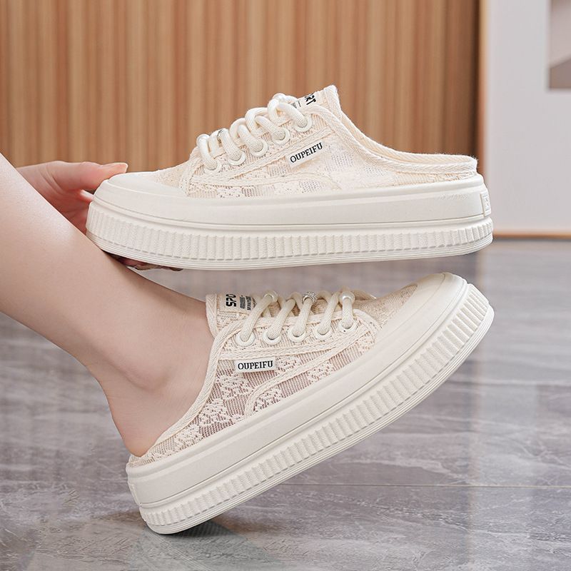 2026 New Versatile Lace For Women, Summer Thin Mesh Breathable Half-Slippers, Sports Casual Shoes XFF69_vogvips.com