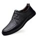 Inner Height Increase Cm Men's Casual Leather Shoes With Cotton Thermal Pattern Lace-up Hole Shoes Staff Shoes_vogvips.com
