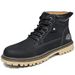 Men's Casual Mid-Cut Martin Boots - Durable Work Boots With Anti-Slip Rubber Sole, Comfortable For Outdoor (Sizes 38-47, Black/Tan/Brown)_vogvips.com
