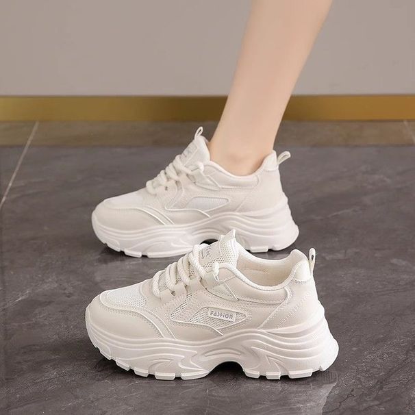 Thick-soled Mesh Dad Shoes Women's Heightening Little White Shoes Lightweight Casual Sports Shoes Children_vogvips.com