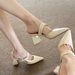 Chuyuji White Women 2026 New Summer Style Elegant Chunky Heel Pointed-Toe Strap Sandals For Outdoor Wear_vogvips.com