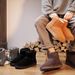 Men's Genuine Leather Winter Snow Boots With Fleece Lining, Non-Slip Rubber Sole For Outdoor & Cold Weather_vogvips.com