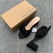 Spanish Summer Spring New Style Blue Bow Denim With Chunky Heel And Open Toe, Ultra-soft Women's Sandals_vogvips.com