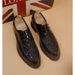 Euro Step Men's Business Casual Trendy Korean Style Thick Sole Brogue Platform Light British Versatile Patent Leather Shoes_vogvips.com