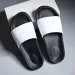 Mens Fashion Solid Color Slide Slippers With Metallic Horse Detail Comfortable Cushioned Sole For Indoor And Outdoor Use_vogvips.com