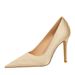 Sexy slimming nightclub party heels Fishscale satin shallow mouth pointed heels_vogvips.com