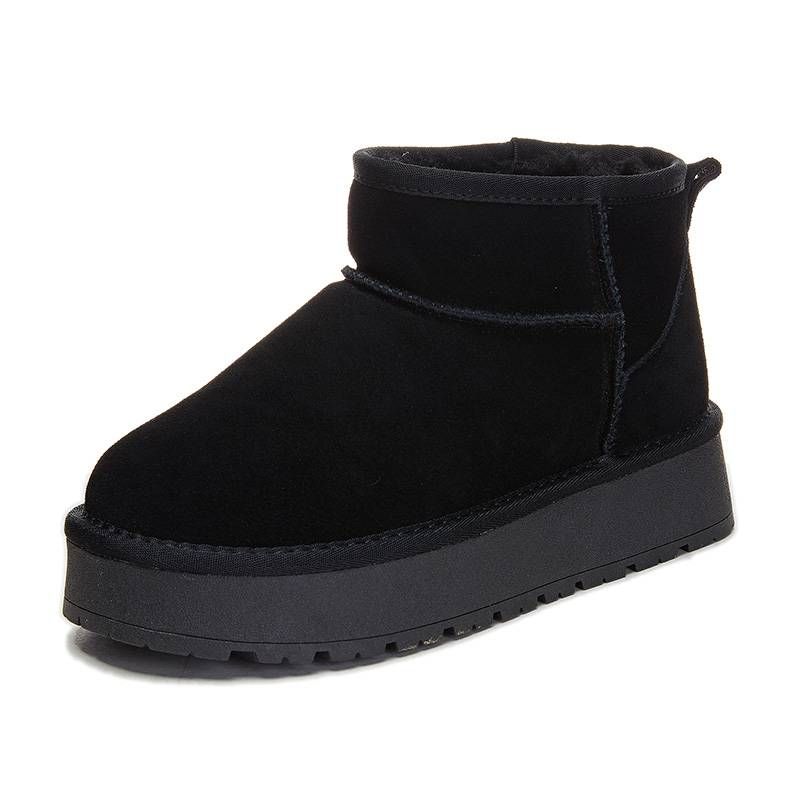 Mingliu New Snow Boots for Women 2024 Winter Thick Bottom Cotton Boots Versatile Martin Boots for Women with Velvet Warmth Versatile Shoes_vogvips.com