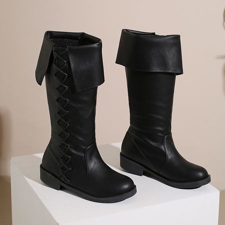 Hot-selling Men's And Women's Boots, High-top Boots, Vintage Knight Style, Factory Wholesale, Size 50, Large Size Boots_vogvips.com