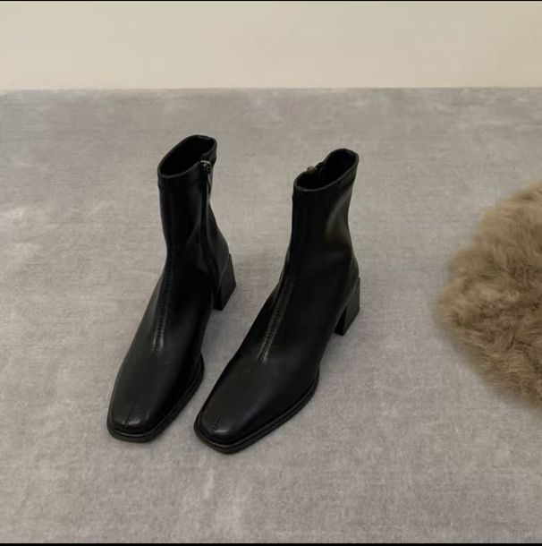 2025 High Heels, Ankle Boots, French Ankle Boots, Autumn New Style, Slim Boots, Women's Boots_vogvips.com