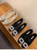 French-style Plush Ankle Boots For Women, New 2026 Autumn/winter Style, Square Toe, Low Cut_vogvips.com