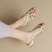 2026 New Summer Open-Toe Roman Sandals For Women, Leather, Soft Sole, Comfortable Low Chunky Heel, Woven Mid-Heel,_vogvips.com
