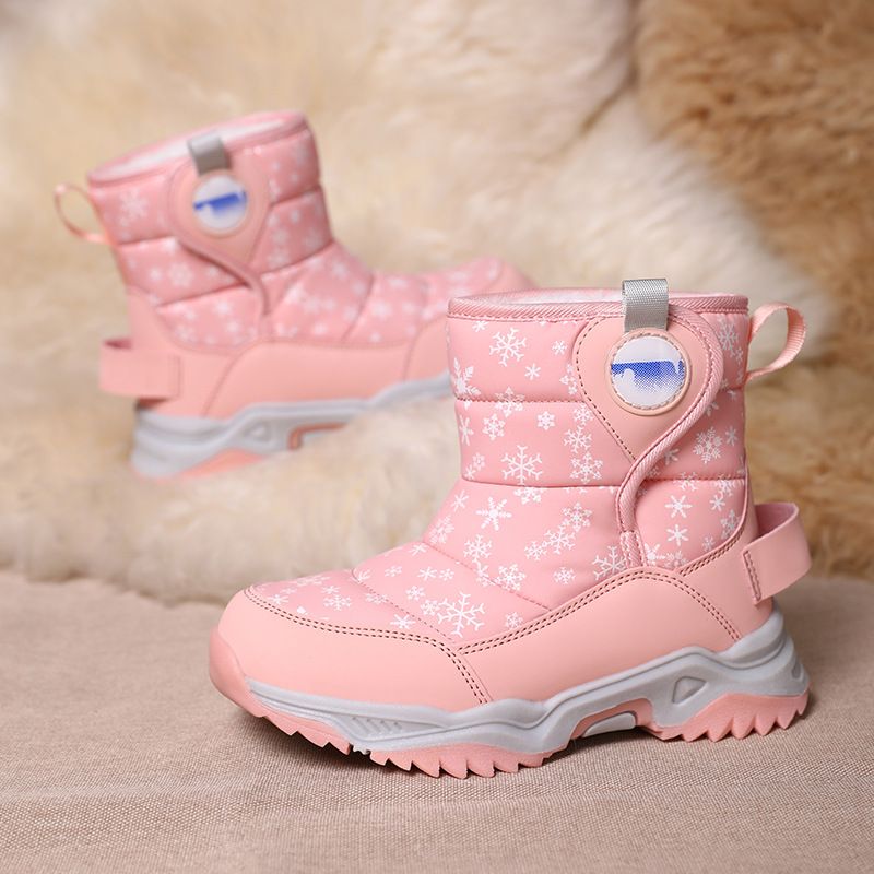 Children's Shoes Snow Boots Children's Cotton Shoes Girls Non Slip Cotton Boots Winter New Velvet Warm Short Boots Boys Sports Shoes_vogvips.com