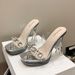 Women's Summer Fashion Transparent Crystal Stiletto Heel Platform Sandals - Runway Style_vogvips.com