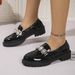 New Shiny Rhinestone Mid Heel Loafers For Autumn And Winter, Fashionable And Casual Single Shoes_vogvips.com
