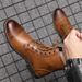 Men's Retro High-Top Lace-Up Winter Boots - Genuine Leather & PU Lined - Warm & Comfortable - Casual & Workwear Style - Available In Black & Brown_vogvips.com