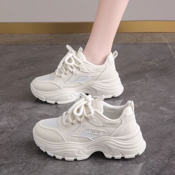 Shit-Stepping Feel Thick-Soled Dad Shoes For Women 2025 New Autumn Style Foot-Slimming Size 34 Shock-Absorbing Running Sports Shoes_vogvips.com
