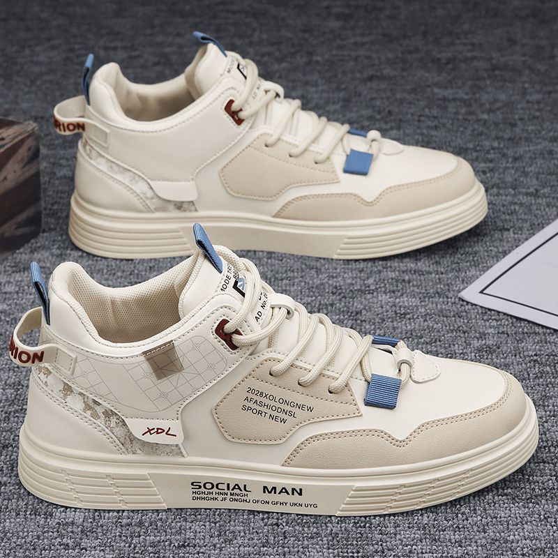 Spring And Summer High Top Shoes Men's Flat Shoes Trendy All Match Student Casual Shoes Trendy Shoes Men's Shoes_vogvips.com
