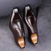 Aofu 3011 Oxford Three-Joint Three-Dimensional Square Toe Men's Classic Casual Leather Wedding Shoes_vogvips.com