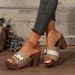 Cool For Women's Summer 2025 New High Heel Shoes Large Size Comfortable Thick Sole Fashion Rivet Slippers_vogvips.com