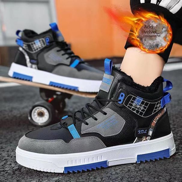 Men's Winter Thermal Lined Slip-Resistant Casual Sneakers - Lightweight Work Boots With Anti-Slip Rubber Sole For Comfort & Durability_vogvips.com
