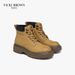 VICKI BROWN Men's Genuine Leather Platform Combat Boots, Soft Padded Insole Comfort Non-Slip Lug Sole Casual Outdoor Ankle Work Boot_vogvips.com