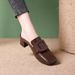 Muller Women's Spring New Style Square-Toe Thick-Heeled Half-Booties 2026 Leather Upper_vogvips.com
