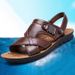 Men’s Shoes Summer New Men's Sandals Men's Trendy Genuine Leather Beach Shoes Large Pier Layer Cowhide Casual Men's Sandals_vogvips.com