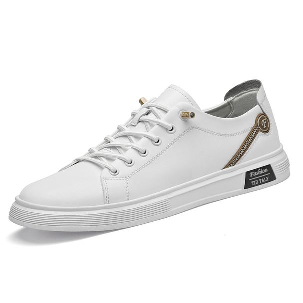 Men's Casual Shoes Large Size Round Head Low-top Single Shoes Trendy Leather White Shoes Board Shoes_vogvips.com