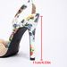 In-stock Cross-border European And American Women's Round-toe Printed Knotted Strap Stiletto Sandals Party High Heels_vogvips.com