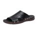 Large Size 48 One Word Slippers For Men To Wear At Home, Open Toe Sandals, Wading Beach S, Cowhide Slippers, Men's_vogvips.com