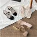 Women Ladies Square Heels Elegant Summer Slippers Outside Cross Tied Leather Female Slides 2024 Fashion Woman Sandals_vogvips.com