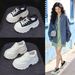 Women's Thick-Soled White Sneakers Petite Women, Summer 2026, Casual Fashion British Style Versatile Dad Shoes For Women_vogvips.com