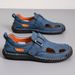 New Arrival Men Leather Slide Non-Slip Summer Sandal Soft Breathable Sandaly Male Caual Beach Flat Slipper_vogvips.com