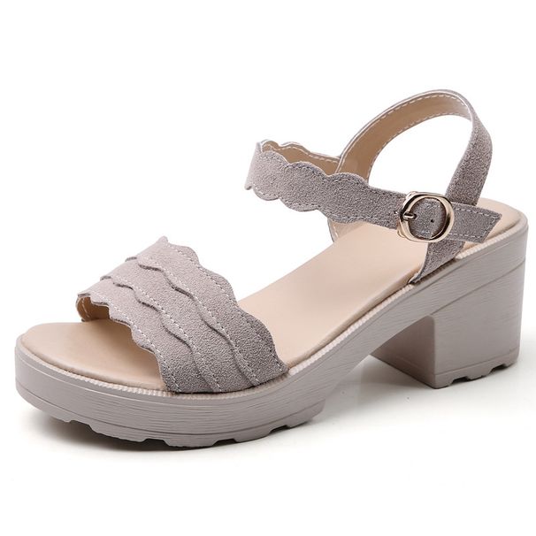 Summer Cross-border High-heeled For Women, Open-toe Strap Beach Shoes, Roman Sanda, Chunky Heel Platform Fashion_vogvips.com